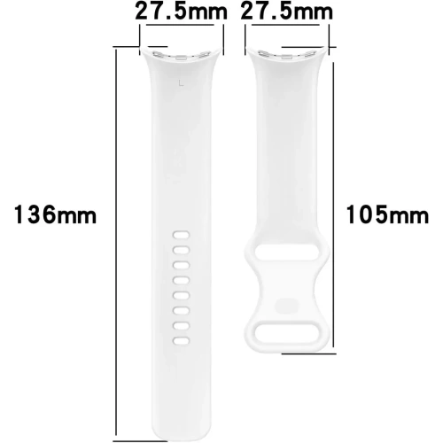 Silikonowy pasek Bizon Strap Watch Silicone do Google Pixel Watch 3/Watch 2/Watch 1 41mm biały