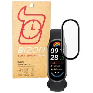 Hurtownia GSM - Bizon Glass Watch Edge Hybrid Xiaomi Okos Karkötő 9 / 9 NFC fekete - BIZ6416 - {ean13} - Hurt