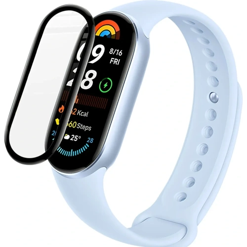 Szkło hybrydowe Bizon Glass Watch Edge Hybrid do Xiaomi Smart Band 9 / 9 NFC czarne