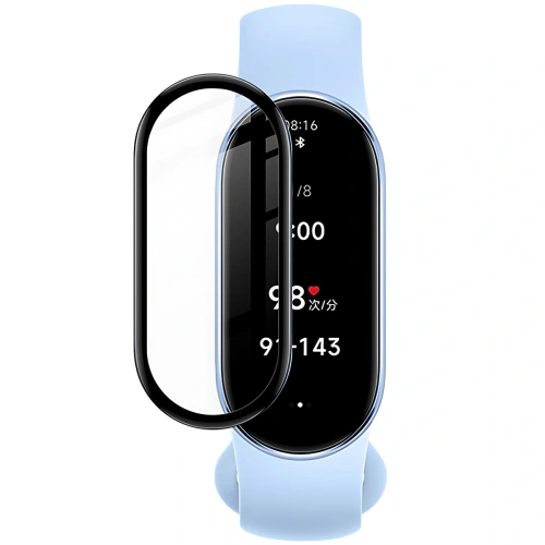 Szkło hybrydowe Bizon Glass Watch Edge Hybrid do Xiaomi Smart Band 9 / 9 NFC czarne