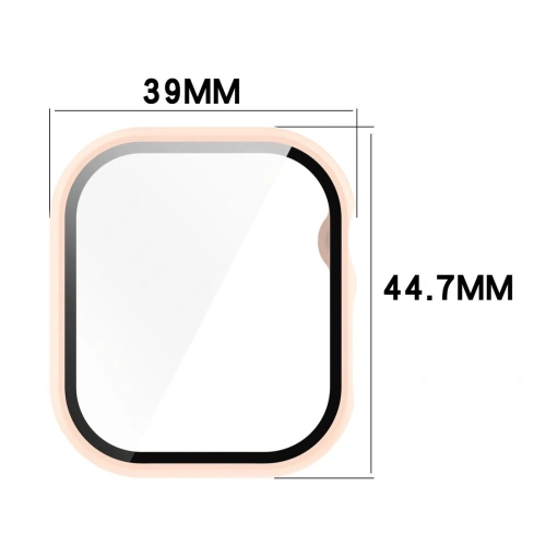 Etui ze szkłem do zegarka Bizon Case+Glass Watch do Apple Watch 10 / 11 42mm różowe