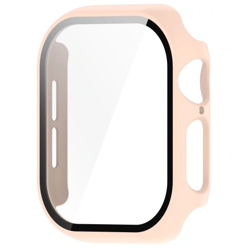 Etui ze szkłem do zegarka Bizon Case+Glass Watch do Apple Watch 10 / 11 42mm różowe