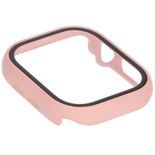 Etui ze szkłem do zegarka Bizon Case+Glass Watch do Apple Watch 10 / 11 42mm różowe