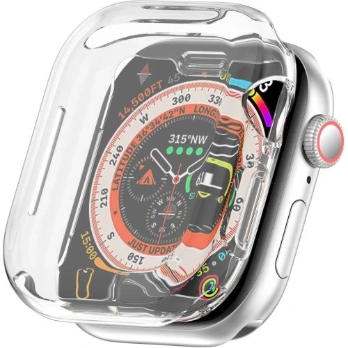 Etui z osłoną ekranu Bizon Case Watch Felipe do Apple Watch 10 / 11 42mm przezroczyste