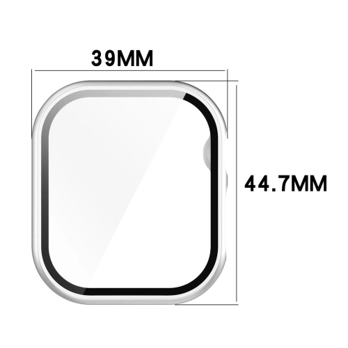 Etui ze szkłem do zegarka Bizon Case+Glass Watch do Apple Watch 10 / 11 42mm srebrne
