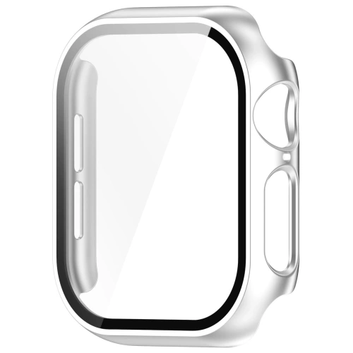 Etui ze szkłem do zegarka Bizon Case+Glass Watch do Apple Watch 10 / 11 42mm srebrne