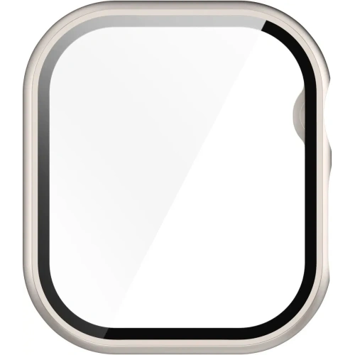 Etui ze szkłem do zegarka Bizon Case+Glass Watch do Apple Watch 10 / 11 42mm szampańskie