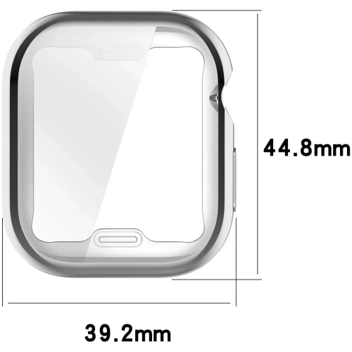Etui z osłoną ekranu Bizon Case Watch Felipe do Apple Watch 10 / 11 42mm srebrne