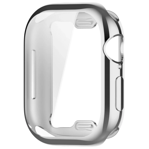 Etui z osłoną ekranu Bizon Case Watch Felipe do Apple Watch 10 / 11 42mm srebrne