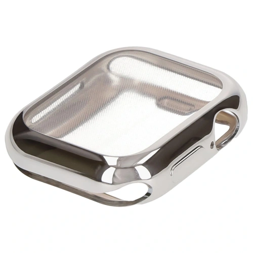 Etui z osłoną ekranu Bizon Case Watch Felipe do Apple Watch 10 / 11 42mm srebrne