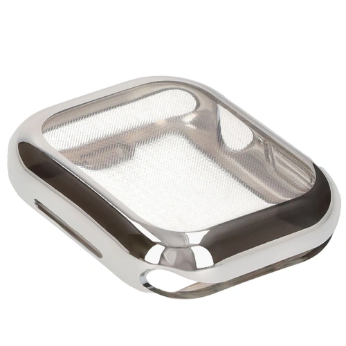 Etui z osłoną ekranu Bizon Case Watch Felipe do Apple Watch 10 / 11 42mm srebrne