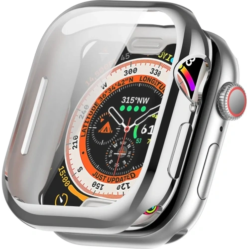 Etui z osłoną ekranu Bizon Case Watch Felipe do Apple Watch 10 / 11 42mm srebrne