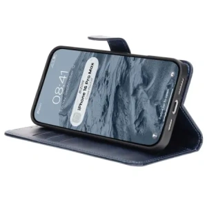 Etui z klapką Bizon Case Pocket do Apple iPhone 16 Pro Max granatowe