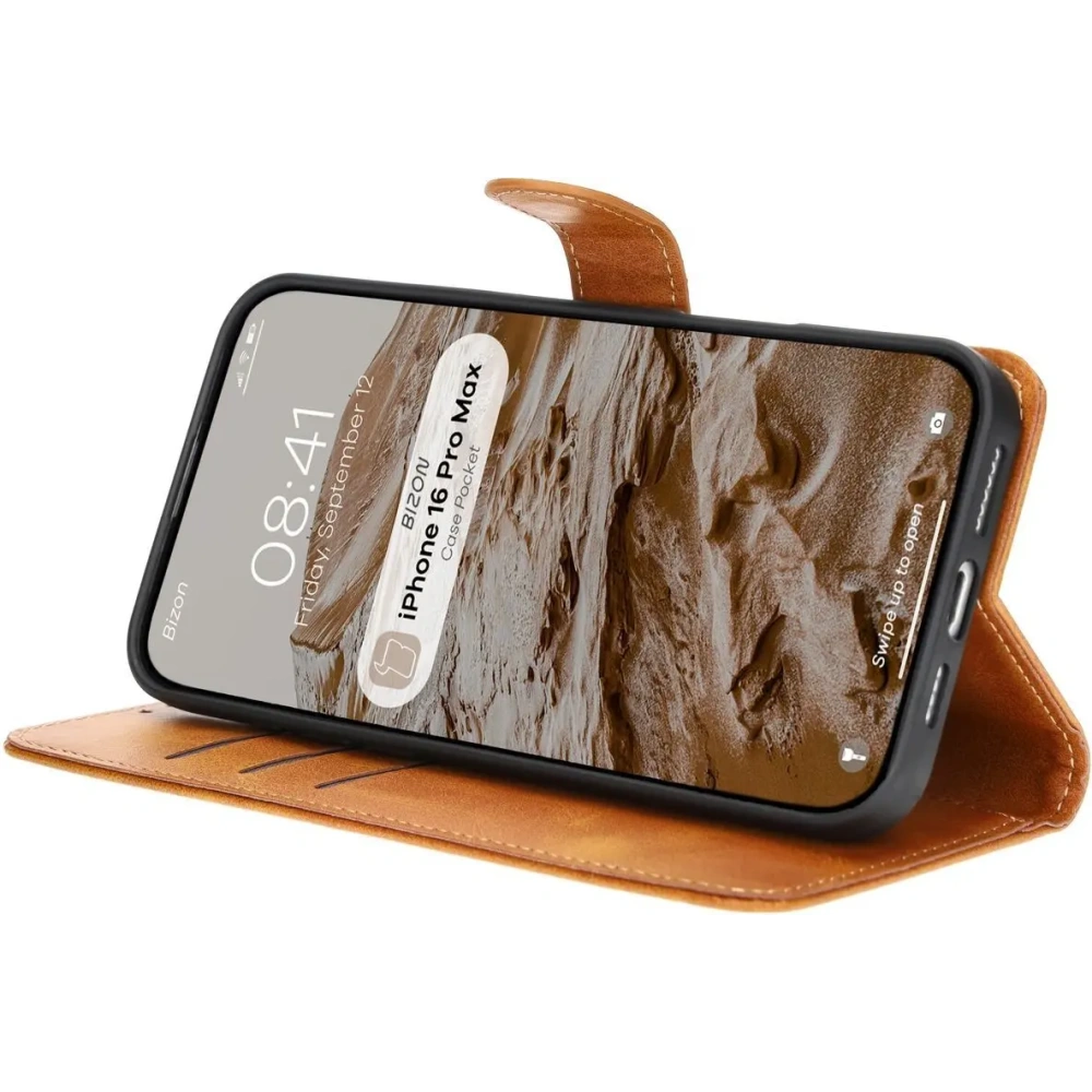 Hurtownia GSM - Etui z klapką Bizon Case Pocket do Apple iPhone 16 Pro Max hnědé - BIZ6434 - {ean13} - Hurt