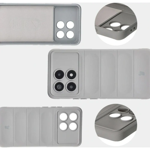 Pancerne etui Bizon Case Tur do Xiaomi Poco F6 Pro jasnoszare