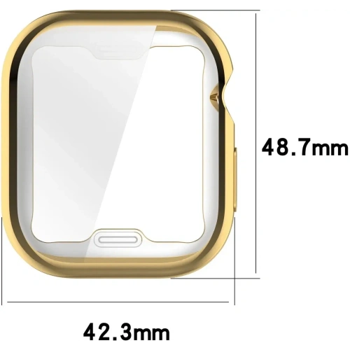 Etui z osłoną ekranu Bizon Case Watch Felipe do Apple Watch 10 / 11 46mm złote