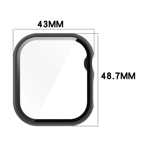 Etui ze szkłem do zegarka Bizon Case+Glass Watch do Apple Watch 10 / 11 46mm czarne