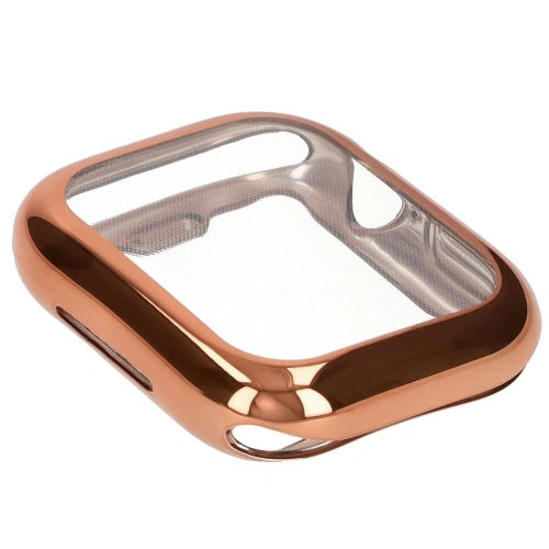 Etui z osłoną ekranu Bizon Case Watch Felipe do Apple Watch 10 / 11 46mm różowozłote