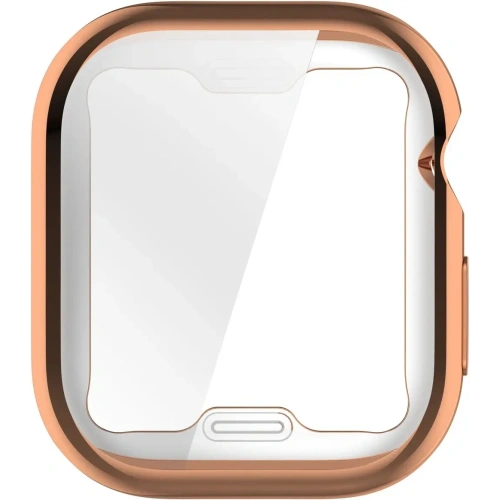 Etui z osłoną ekranu Bizon Case Watch Felipe do Apple Watch 10 / 11 46mm różowozłote