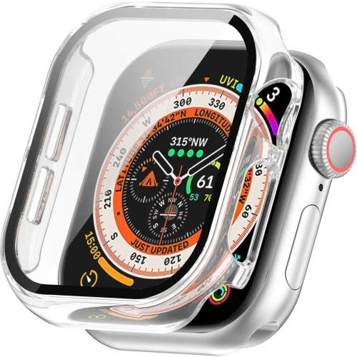 Etui ze szkłem do zegarka Bizon Case+Glass Watch do Apple Watch 10 / 11 46mm przeźroczyste