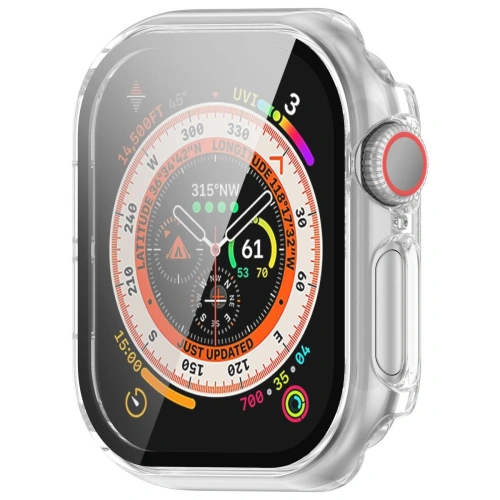 Etui ze szkłem do zegarka Bizon Case+Glass Watch do Apple Watch 10 / 11 46mm przeźroczyste