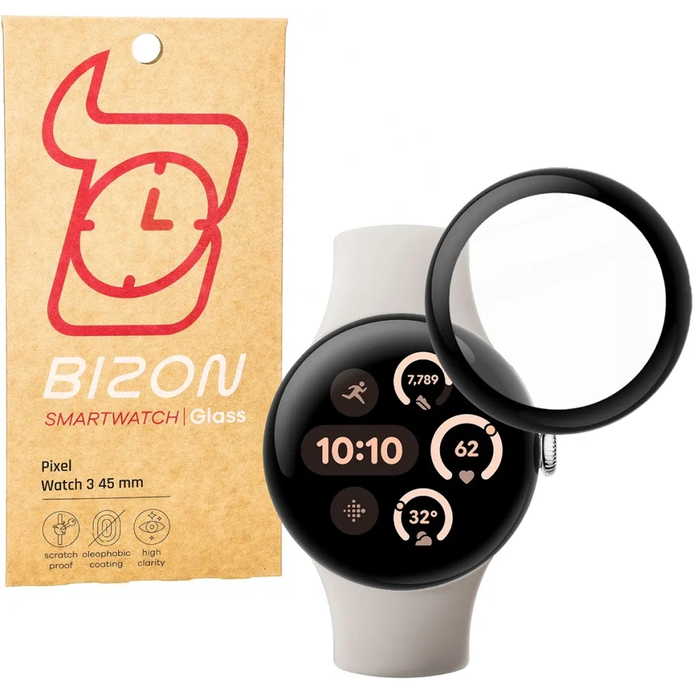 Sklo hybridní Bizon Glass Watch Edge Hybrid pro Google Pixel 3 45 mm černé