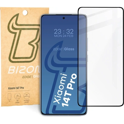 Szkło hartowane Bizon Glass Edge 2 do Xiaomi 14T Pro czarna ramka