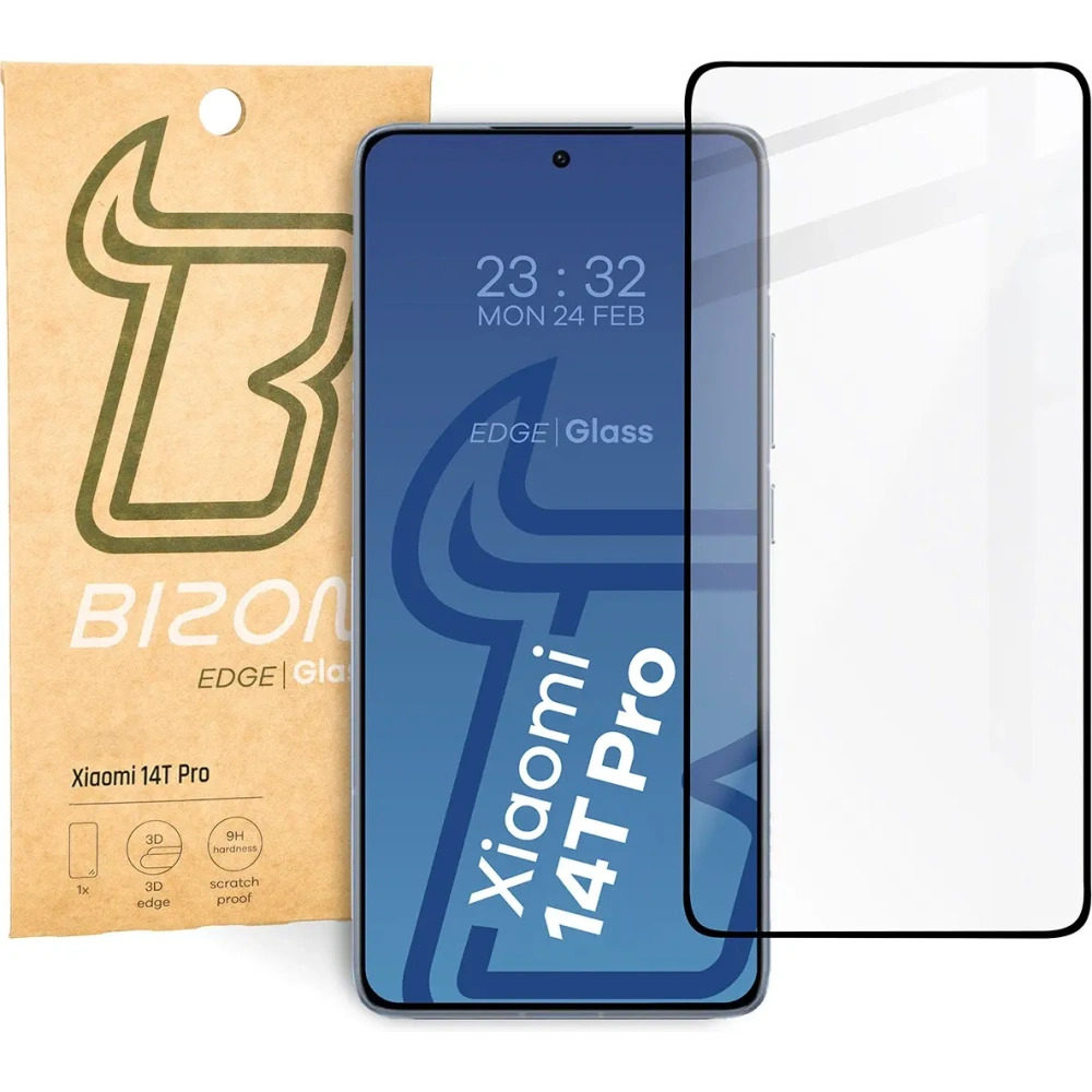 Hurtownia GSM - Bizon Glass Edge 2 Xiaomi 14T Pro fekete - BIZ6459 - {ean13} - Hurt
