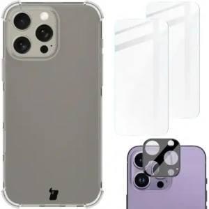 Hurtownia GSM - Bizon Case Clear Pack carcasă + 2x sticlă securizată + sticlă pentru lentilă Apple iPhone 16 Pro Max - BIZ6462 - {ean13} - Hurt