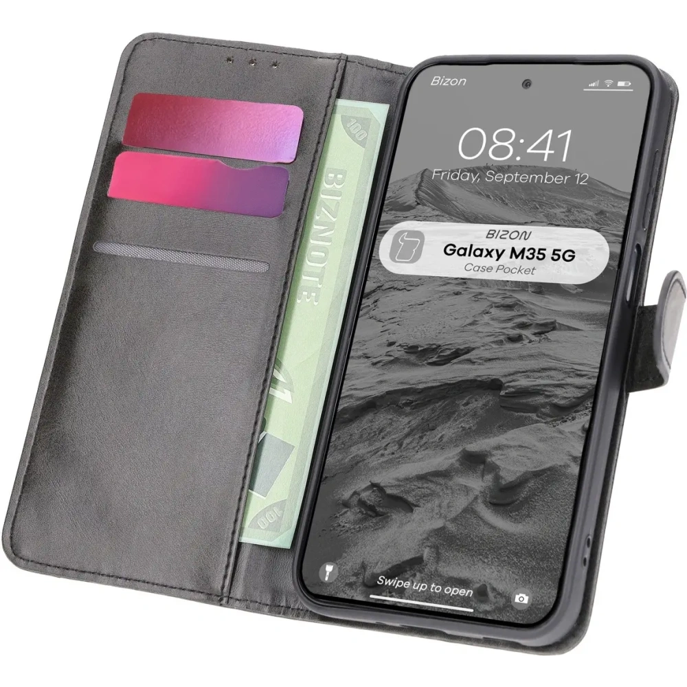 Hurtownia GSM - Etui z klapką Bizon Case Pocket do Samsung Galaxy M35 5G czarne - BIZ6471 - {ean13} - Hurt