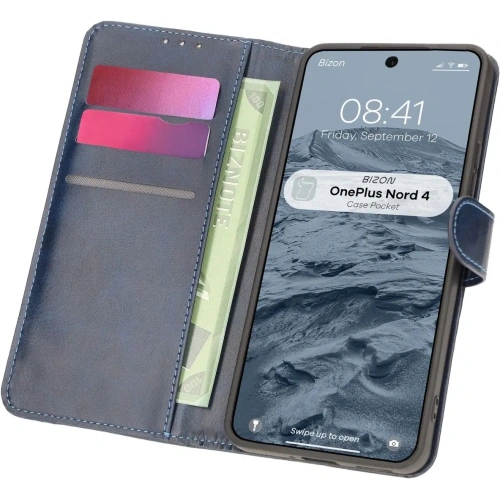 Etui z klapką Bizon Case Pocket do OnePlus Nord 4 granatowe