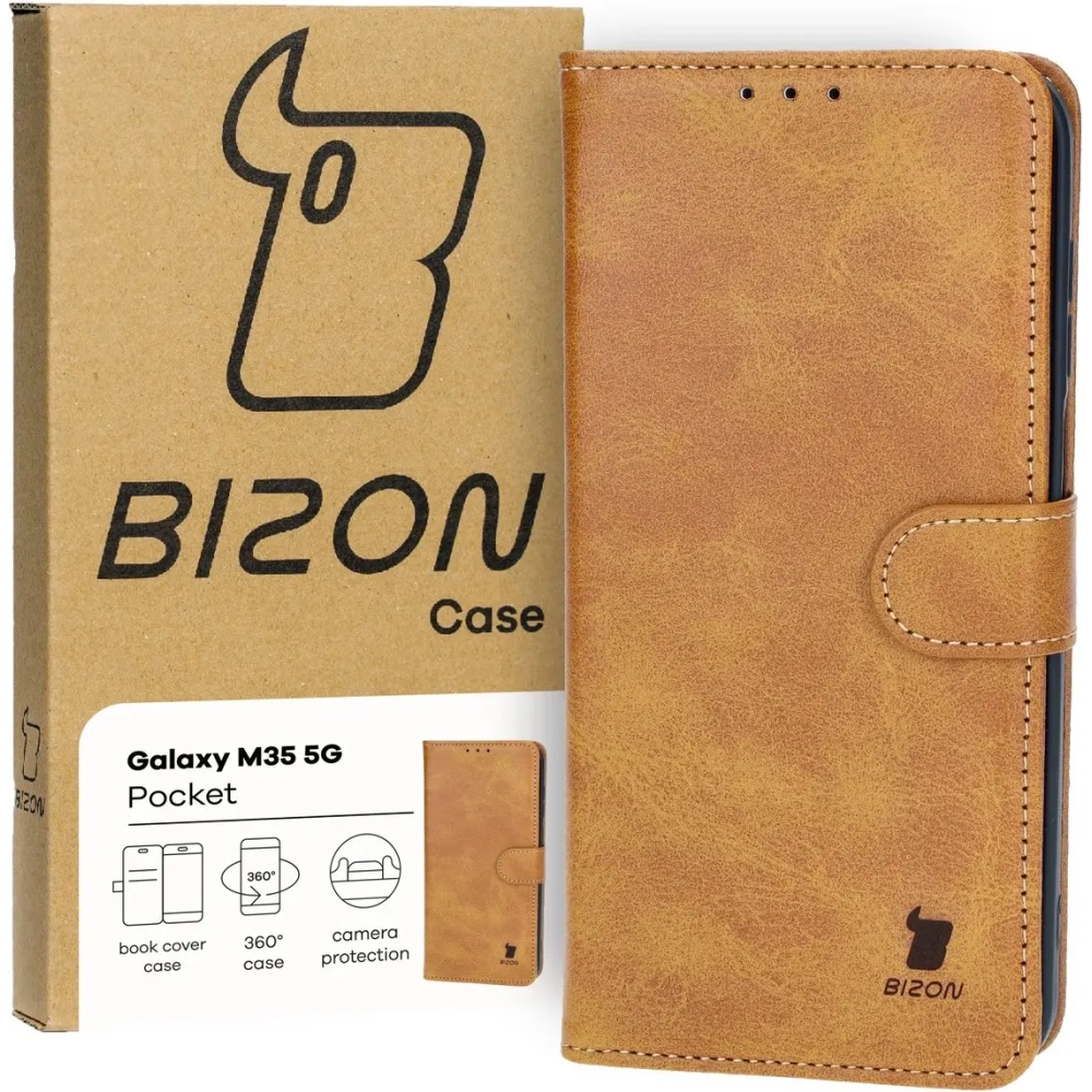 Hurtownia GSM - Etui z klapką Bizon Case Pocket do Samsung Galaxy M35 5G hnědé - BIZ6474 - {ean13} - Hurt