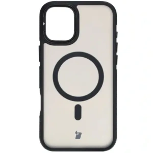 Hurtownia GSM - Etui s podstavcem a magnetickým kroužkem Bizon Case Eclipse pro Apple iPhone 16 Plus kouřové s černým rámečkem - BIZ6482 - {ean13} - Hurt