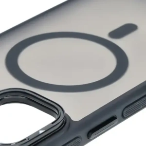 Hurtownia GSM - Etui s podstavcem a magnetickým kroužkem Bizon Case Eclipse pro Apple iPhone 16 Plus kouřové s černým rámečkem - BIZ6482 - {ean13} - Hurt