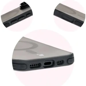 Hurtownia GSM - Etui s podstavcem a magnetickým kroužkem Bizon Case Eclipse pro Apple iPhone 16 Plus kouřové s černým rámečkem - BIZ6482 - {ean13} - Hurt