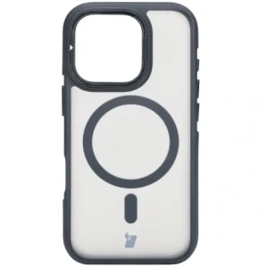 Hurtownia GSM - Etui s podstavcem a magnetickým kroužkem Bizon Case Eclipse pro Apple iPhone 16 Pro kouřové s černým rámem - BIZ6483 - {ean13} - Hurt