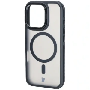 Hurtownia GSM - Etui s podstavcem a magnetickým kroužkem Bizon Case Eclipse pro Apple iPhone 16 Pro kouřové s černým rámem - BIZ6483 - {ean13} - Hurt