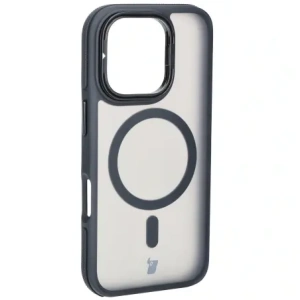 Hurtownia GSM - Etui s podstavcem a magnetickým kroužkem Bizon Case Eclipse pro Apple iPhone 16 Pro kouřové s černým rámem - BIZ6483 - {ean13} - Hurt
