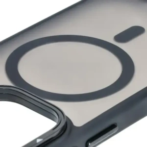 Hurtownia GSM - Etui s podstavcem a magnetickým kroužkem Bizon Case Eclipse pro Apple iPhone 16 Pro kouřové s černým rámem - BIZ6483 - {ean13} - Hurt