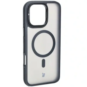 Etui z podstawką i pierścieniem magnetycznym Bizon Case Eclipse do Apple iPhone 16 Pro Max przydymione z czarną ramką