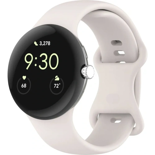 Silikonowy pasek Bizon Strap Watch Silicone do Google Pixel Watch 3 (45mm) perłowy