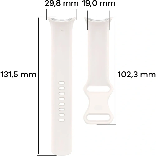 Silikonowy pasek Bizon Strap Watch Silicone do Google Pixel Watch 3 (45mm) perłowy