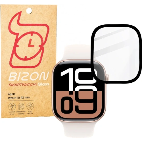 Szkło hybrydowe Bizon Glass Watch Edge Hybrid do Apple Watch 10 42 mm czarne
