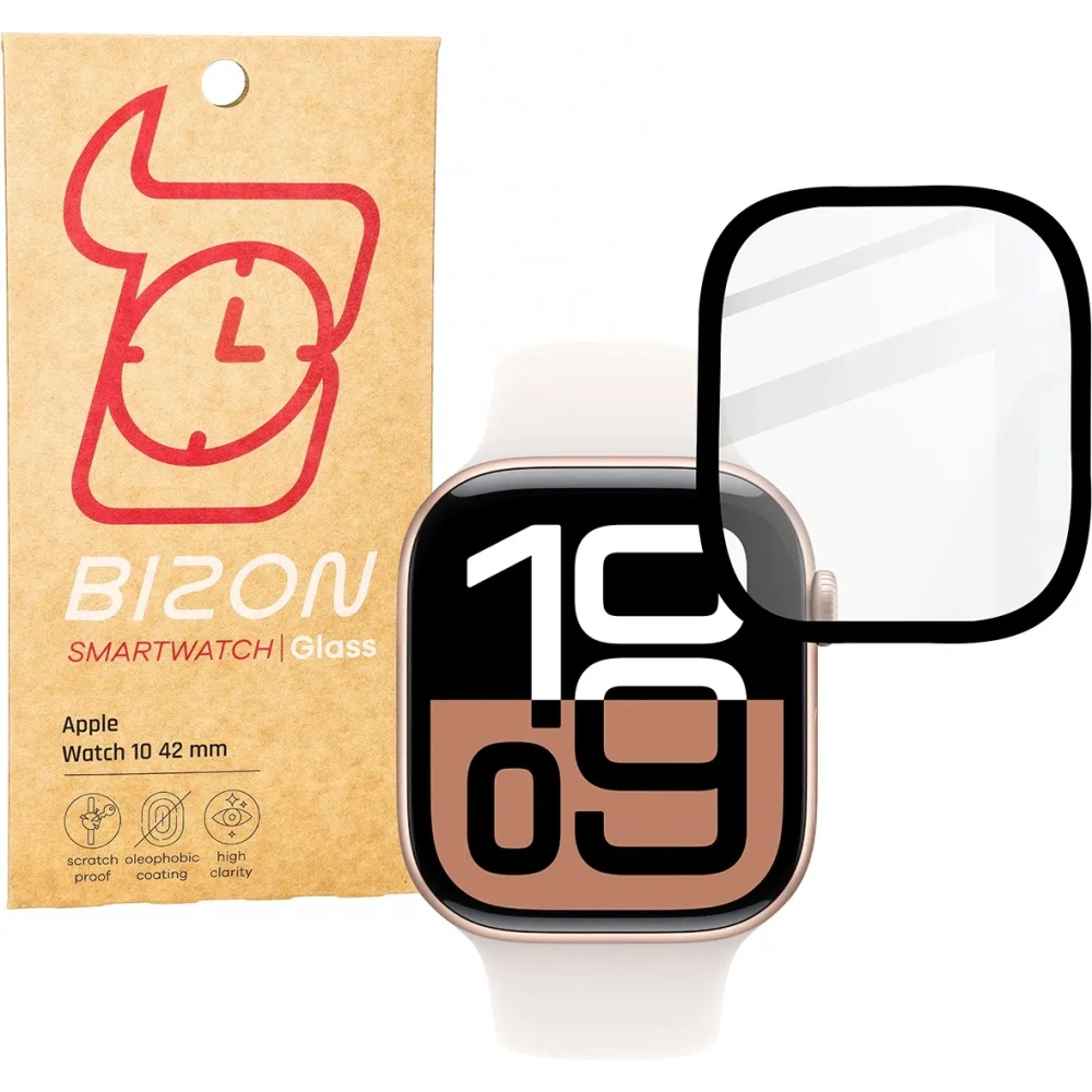 Hurtownia GSM - Sklo hybridní Bizon Glass Watch Edge Hybrid pro Apple Watch 10 42 mm černé - BIZ6487 - {ean13} - Hurt