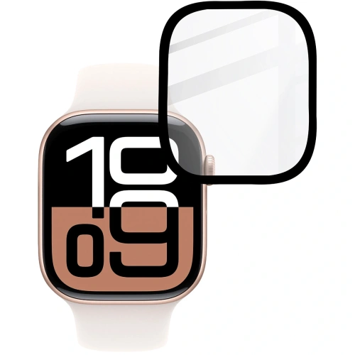 Szkło hybrydowe Bizon Glass Watch Edge Hybrid do Apple Watch 10 42 mm czarne