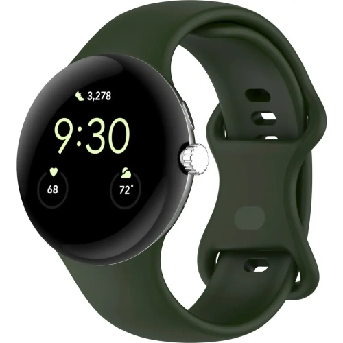 Silikonowy pasek Bizon Strap Watch Silicone do Google Pixel Watch 3 (45mm) ciemnozielony