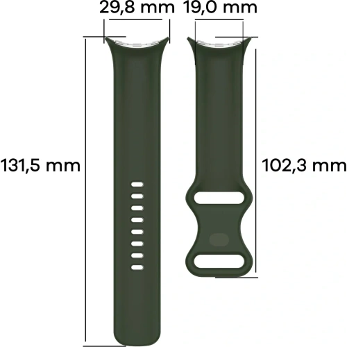 Silikonowy pasek Bizon Strap Watch Silicone do Google Pixel Watch 3 (45mm) ciemnozielony