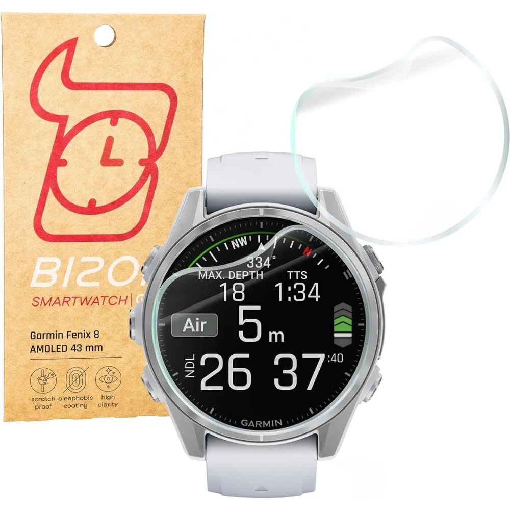 Hurtownia GSM - Folia hydrożelowa na ekran Bizon Glass Watch Hydrogel do Garmin Fenix 8 AMOLED 43 mm [2 PACK] - BIZ6492 - {ean13} - Hurt