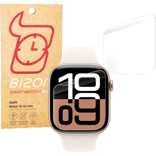 Folia hydrożelowa na ekran Bizon Glass Watch Hydrogel do Apple Watch 10 / 11 42mm [2 PACK]