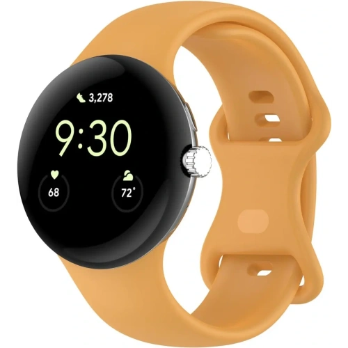 Silikonowy pasek Bizon Strap Watch Silicone do Google Pixel Watch 3 (45mm) żółty